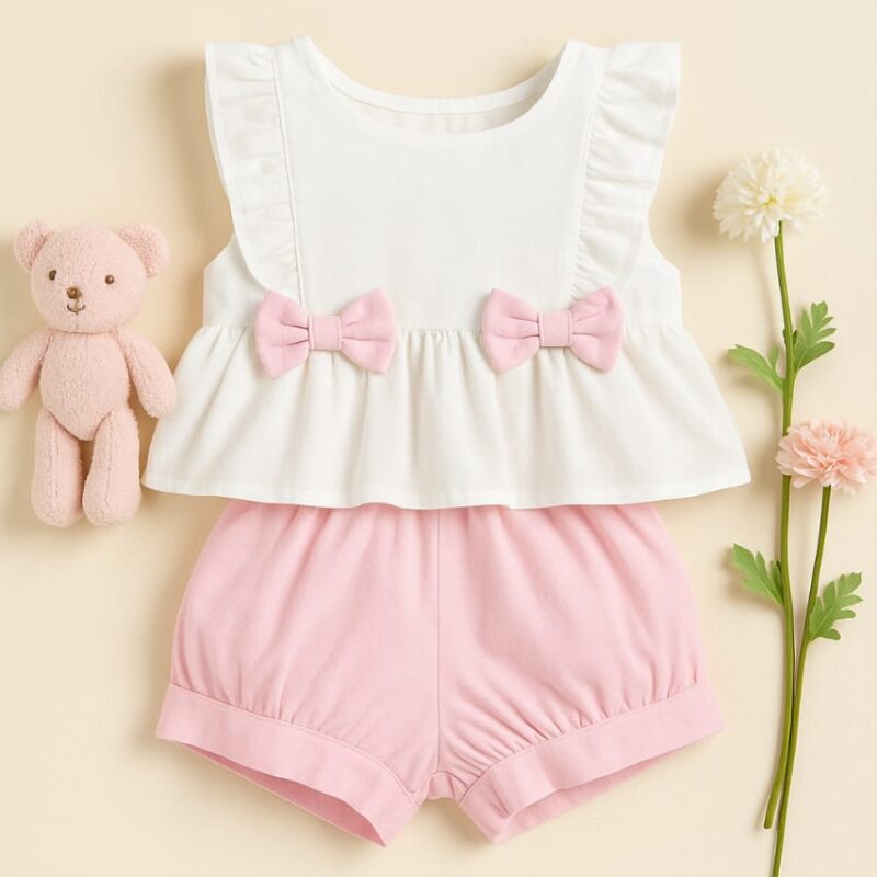 Conjunto Alice 2P Rosa/Branco 8574R