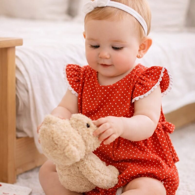 Romper Vermelho Poá Ref 768