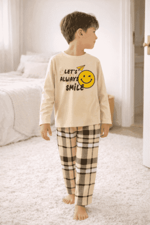 Pijama Manga Longa Emoji Carinha Feliz Ref:37257