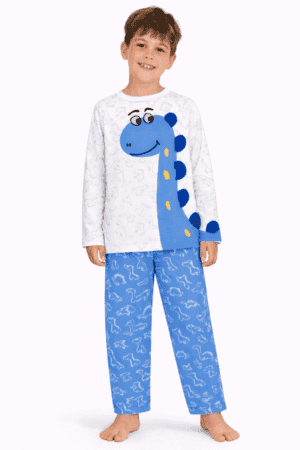 Pijama Manga Longa Dino Azul Ref: 02215