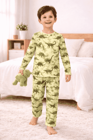 Pijama Manga Longa Dino Verde Ref: 45383DV