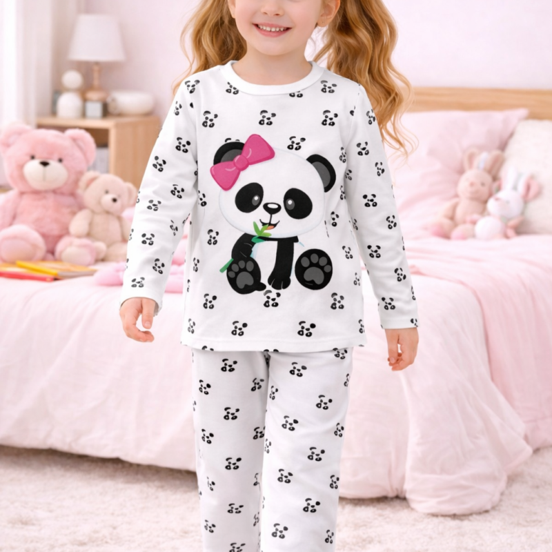 Pijama Manga Longa Ursinha Panda Ref: 00767UP