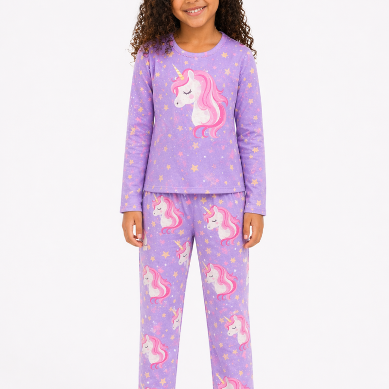 Pijama Manga Longa Unicórnio Ref: 25585UN
