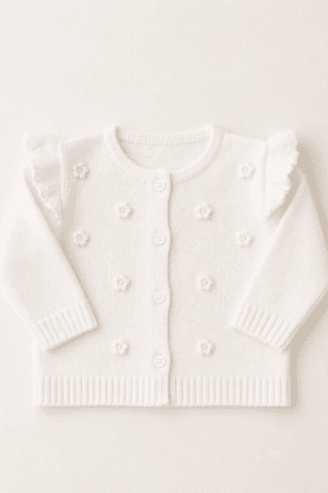 Casaquinho Tricot Bordado Branco Ref 4000B