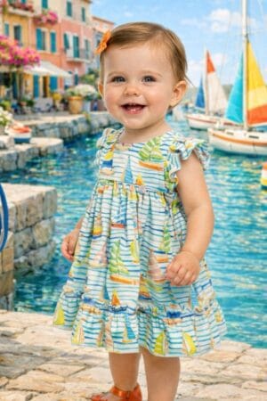 Vestido Lorena Navy Bebê Ref: 8175B