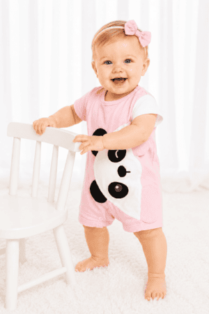 Body Verão Bichinhos Panda Rosa Ref: 1026