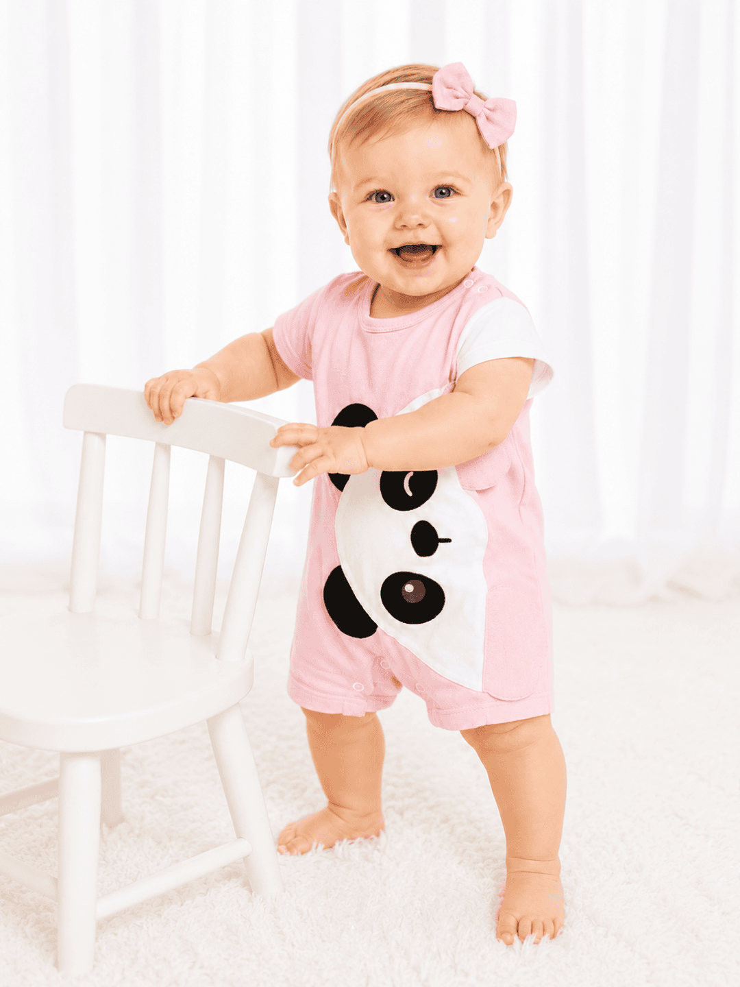 Body Verão Bichinhos Panda Rosa Ref: 1026
