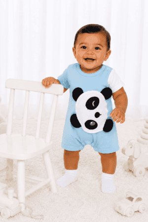 Body Verão Bichinhos - Panda Azul Ref: 1029