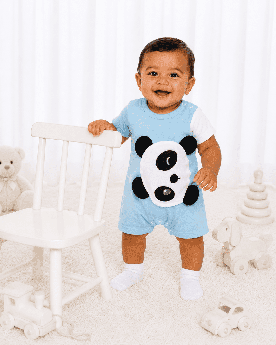 Body Verão Bichinhos - Panda Azul Ref: 1029