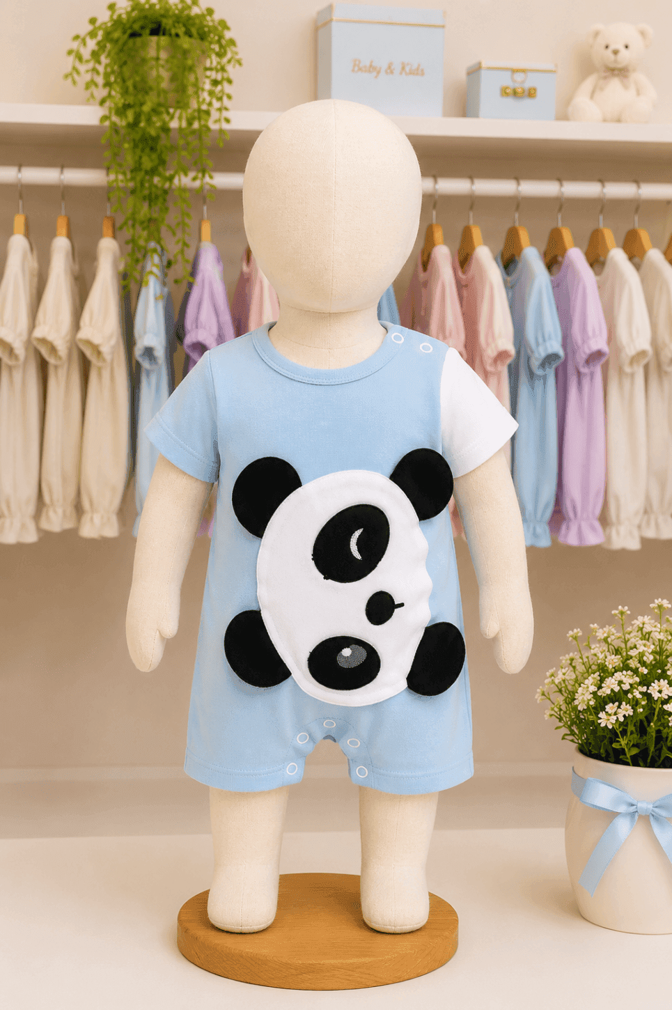 Body Verão Bichinhos - Panda Azul Ref: 1029 - Imagem 3