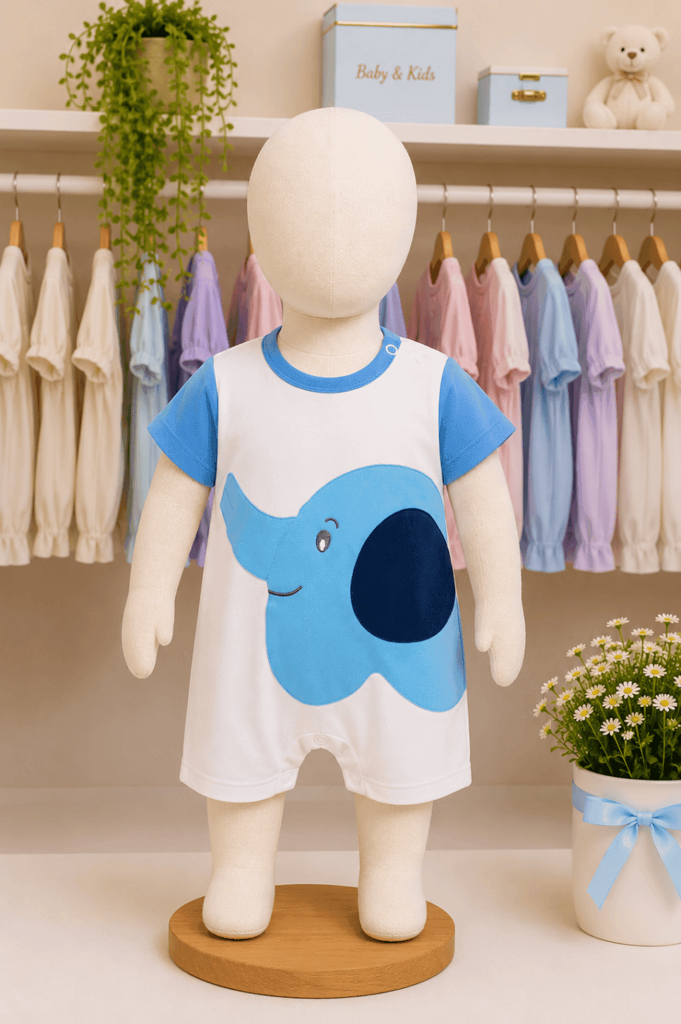 Body Verão Bichinhos - Elefante Azul Ref: 1028 - Imagem 3