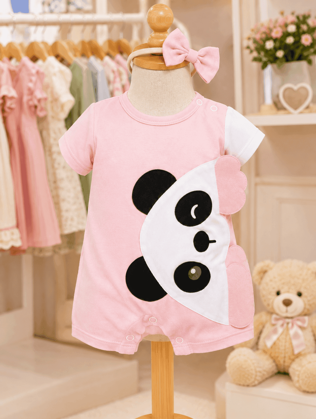 Body Verão Bichinhos Panda Rosa Ref: 1026 - Imagem 5